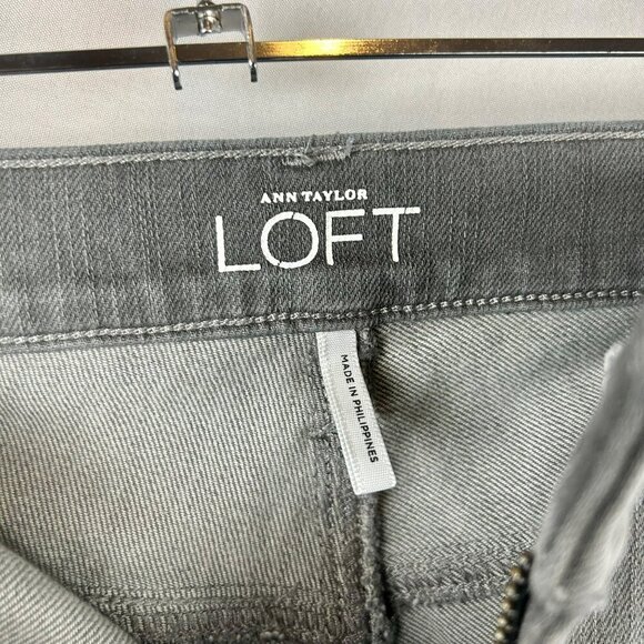 LOFT Modern Skinny Denim Jeans Women 29 / 8 Gray Mid Rise Stretch Classic Boho - Picture 7 of 8